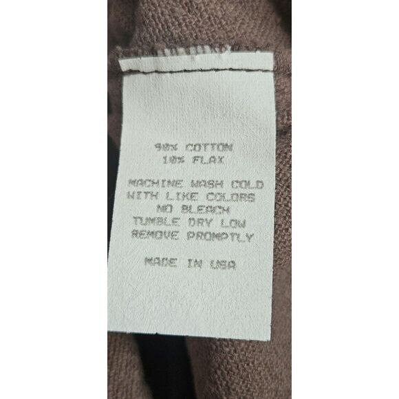 Vtg Christy Allen Sz M cotton flax button front‎ jacket brown USA made - Picture 8 of 10